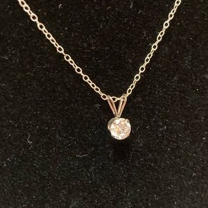 Solitaire set cubic zirconia 925 silver 0.9 ctw